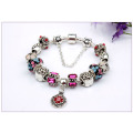 Flower Pendant Bracelet Retro Alloy Beads Bracelet Wholesale